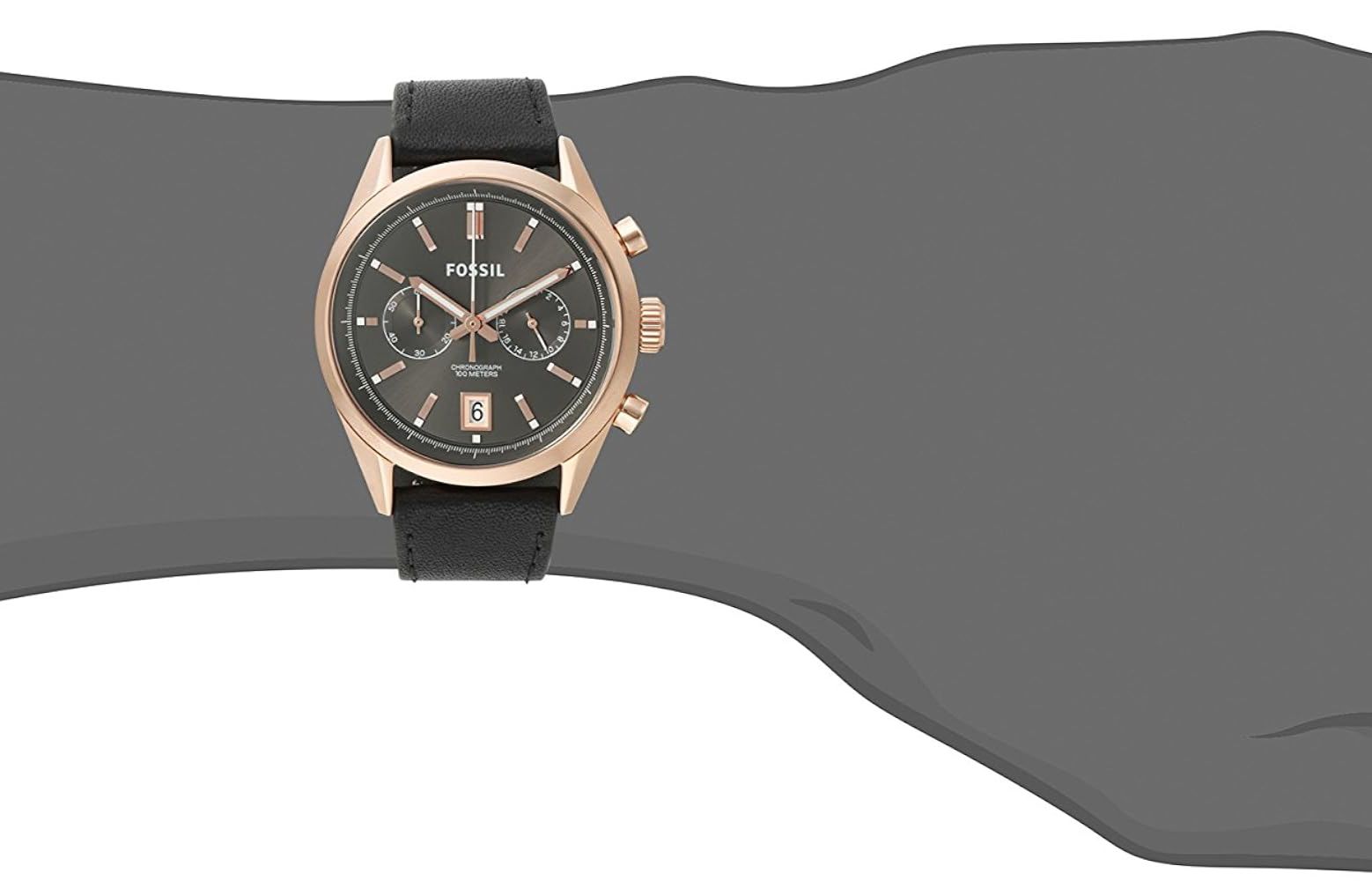 Fossil Del Rey Chronograph Men's Watch 43mm Leather Strap CH2952-1