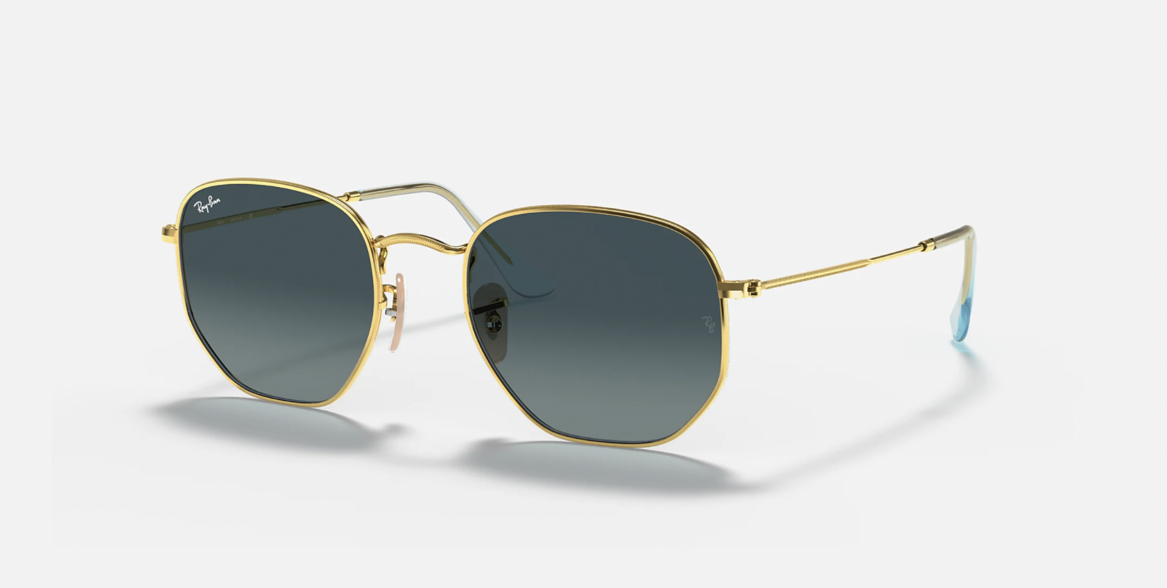 Ray-Ban RB3548N Hexagonal Metal Sunglasses Flat Crystal Lenses-1