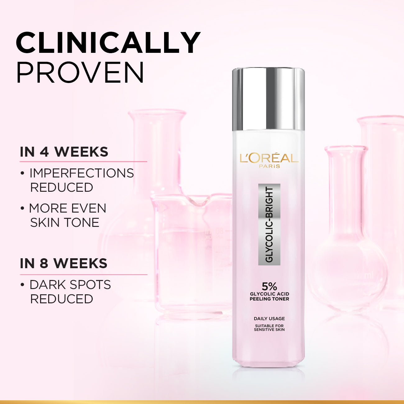 L'Oréal Paris Glycolic Bright 5% Glycolic Acid Peeling Toner 128 ml-5