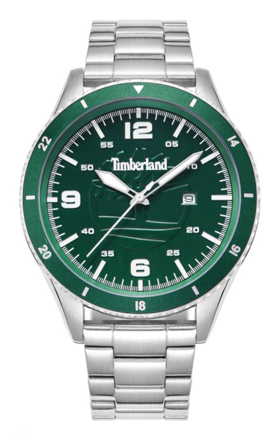 Timberland Ashmont 44mm Analog Watch Green Dial Silver Bracelet-1