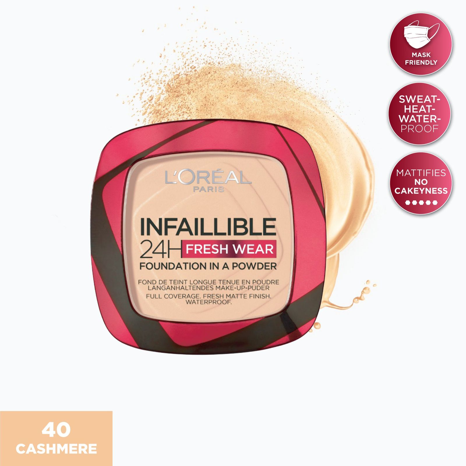 L'Oréal Paris Infallible Up To 24H Fresh Wear Foundation-in-a-Powder Matte-1