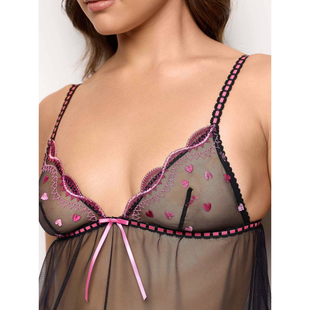 Yamamay Deep Love Babydoll Lingerie Black Sizes S M L-1