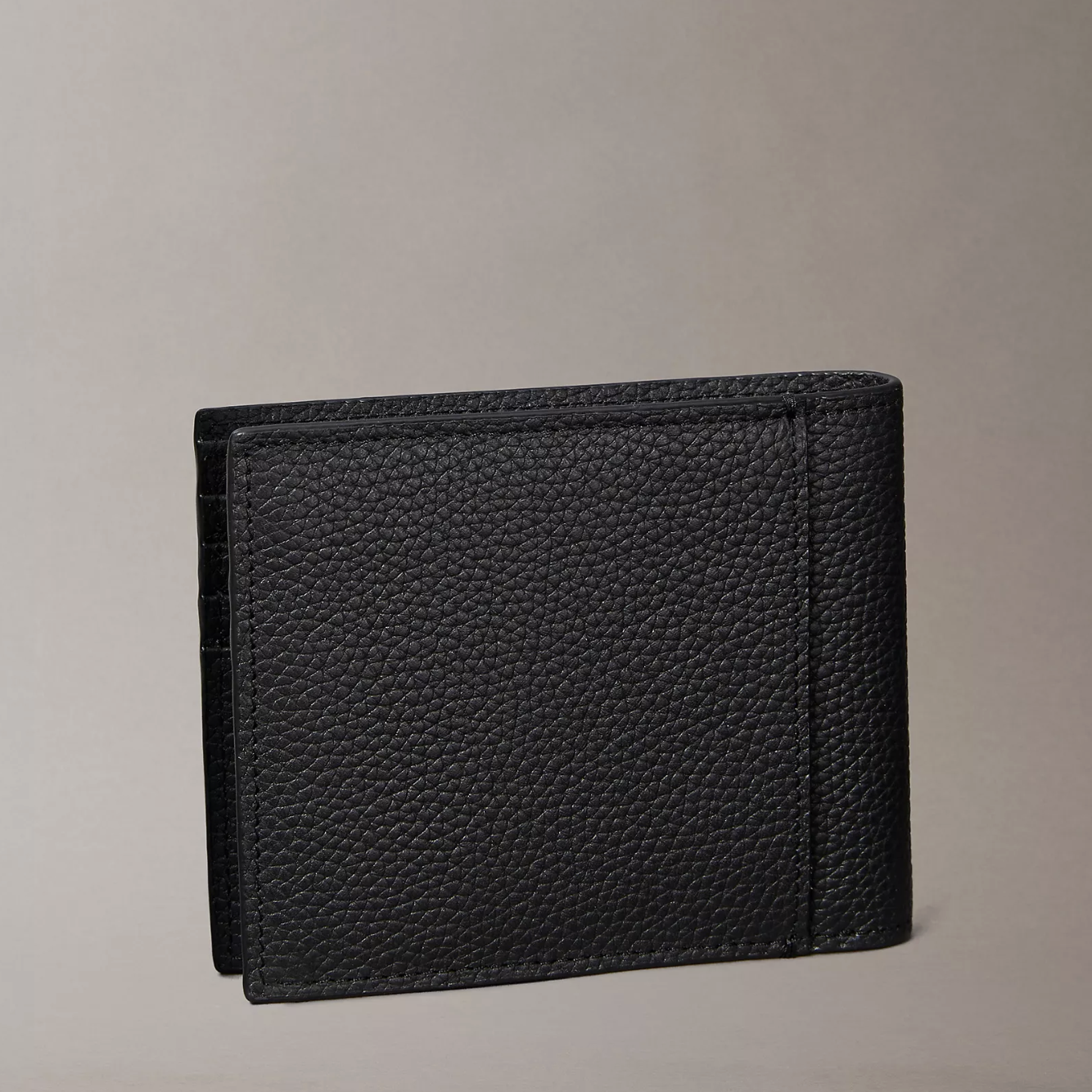 Calvin Klein Foil Embossed Logo Slim Bifold Wallet Pebble-Grain Leather-1