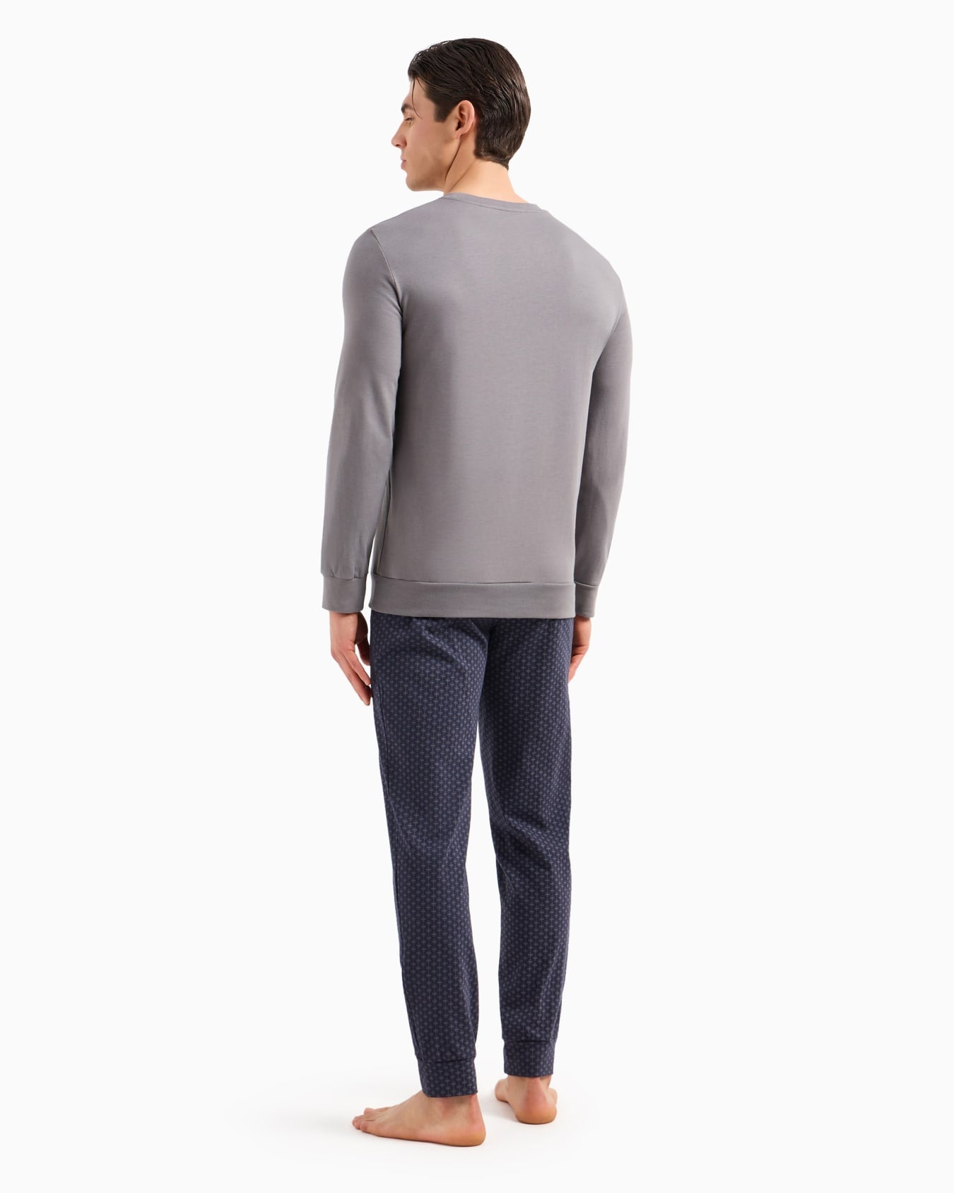 Emporio Armani Viscose Shirt & Trousers Pyjama Set Check Black-3
