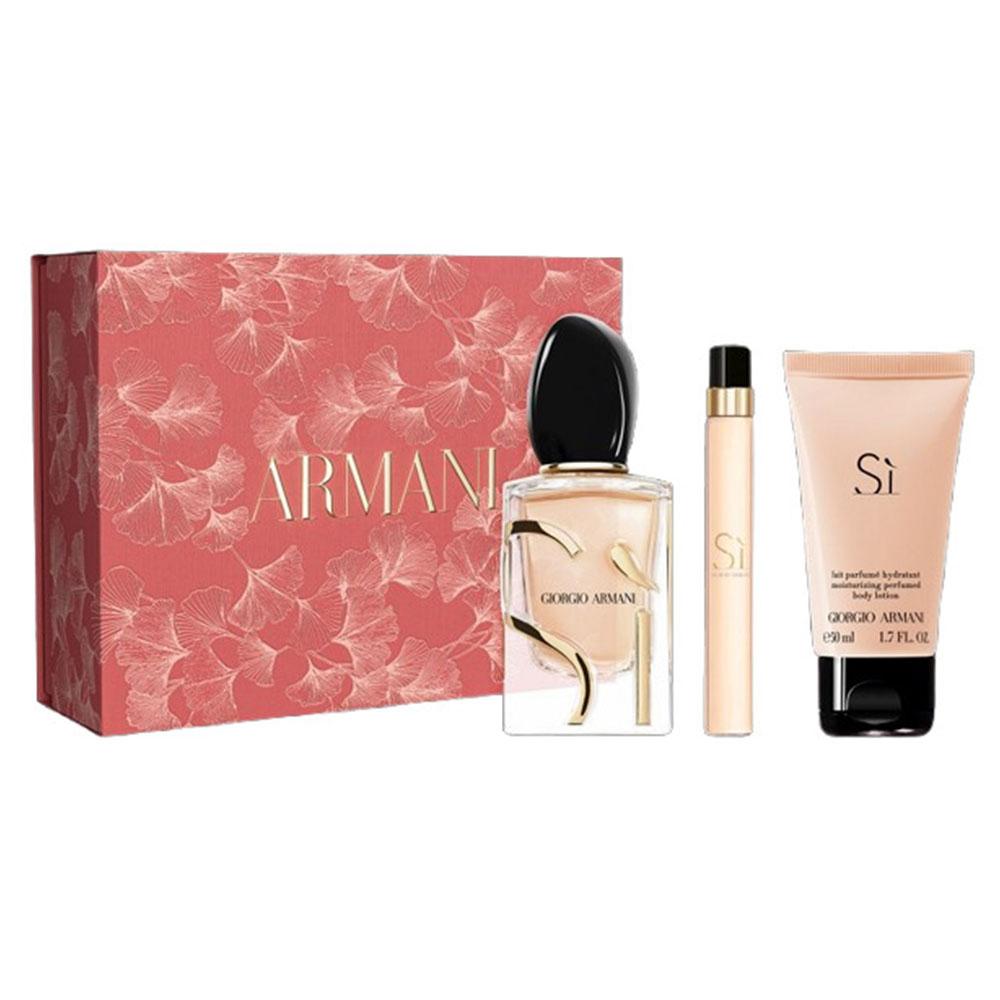 Giorgio Armani Sì Eau de Parfum Gift Set 50ml + 10ml Travel + 50ml Lotion-1
