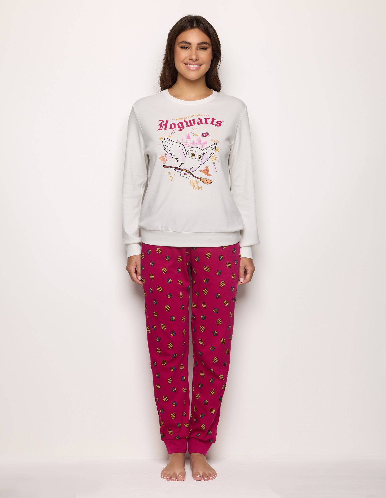Yamamay Harry Potter Long Women's Pyjamas Almond 100% Cotton-1
