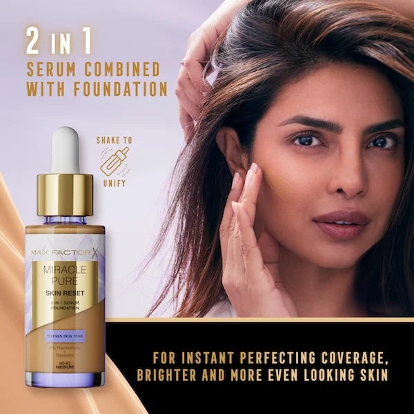 Max factor Miracle Pure Skin Reset 2-In-1 Serum Foundation 30-40 fair to light