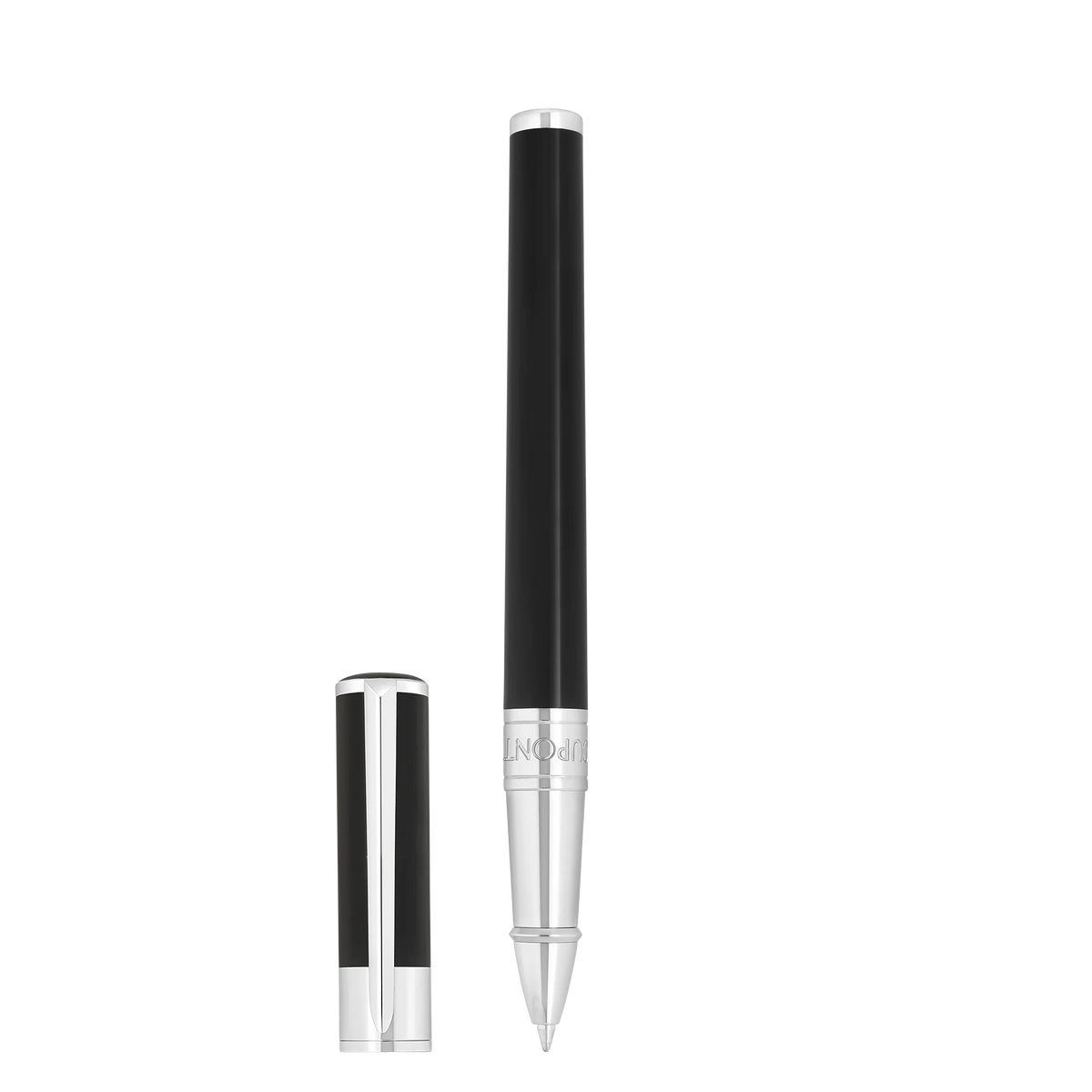 S.T. Dupont D-Initial Black & Chrome Rollerball Pen – 272200