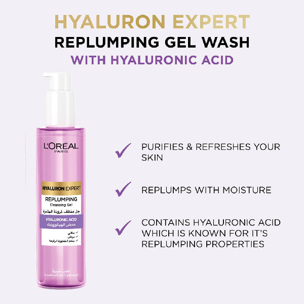 L'Oréal Paris Hyaluron Expert Replumping Gel Cleanser 150ml - Hydrating-3