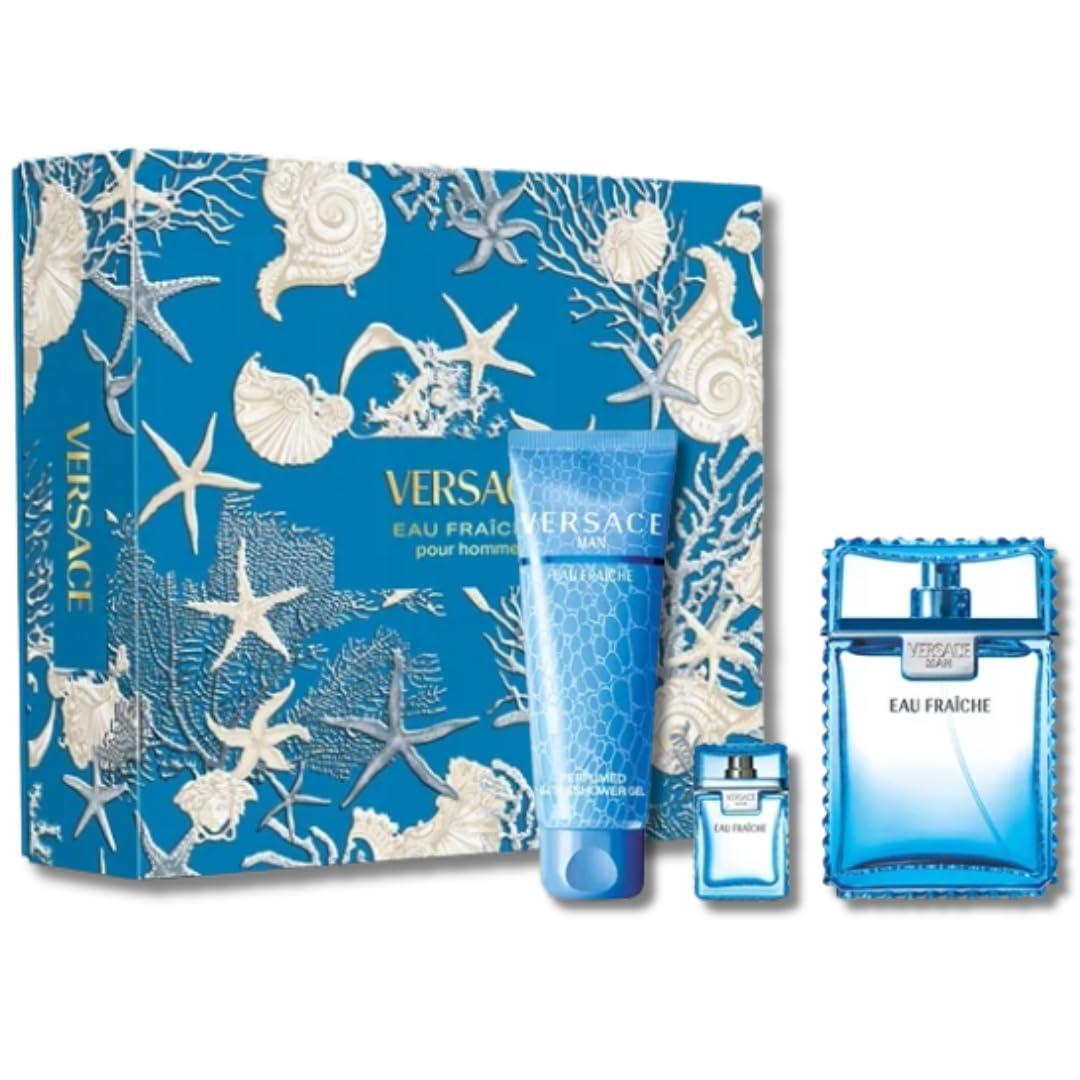 Versace Man Eau Fraîche Gift Set Eau de Toilette Full-Size Travel Spray-1