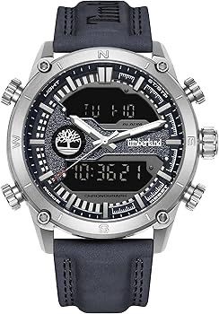 Timberland Bucksport Analog-Digital Quartz Watch Stainless Steel Case Silicone Strap-1