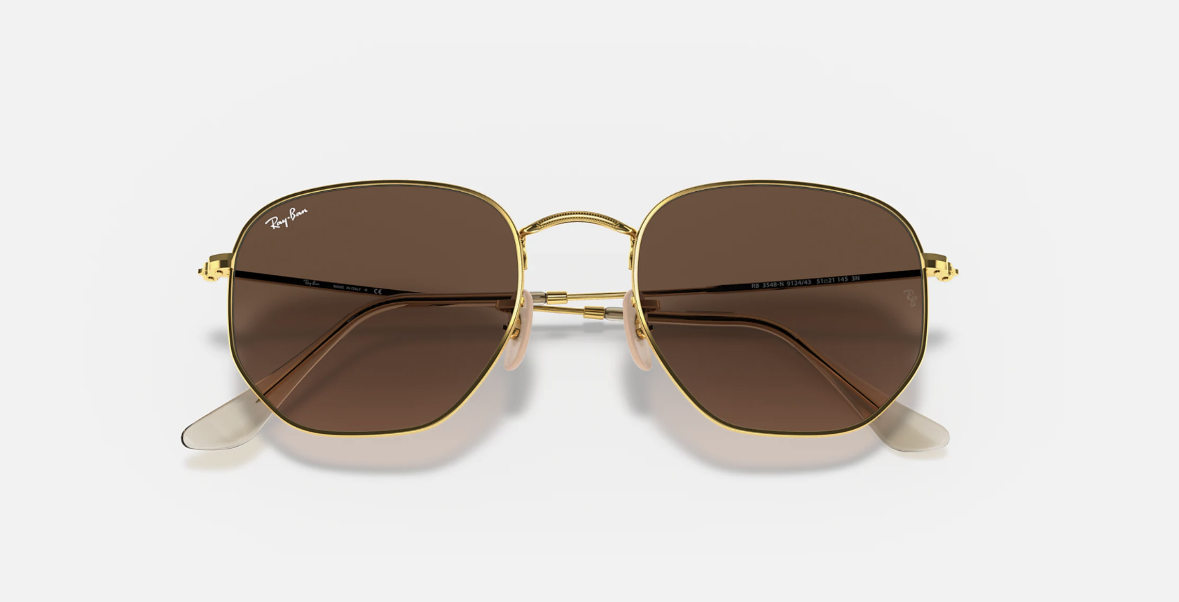 Ray-Ban RB3548 Hexagonal Metal Sunglasses Glass Lenses 51mm-1