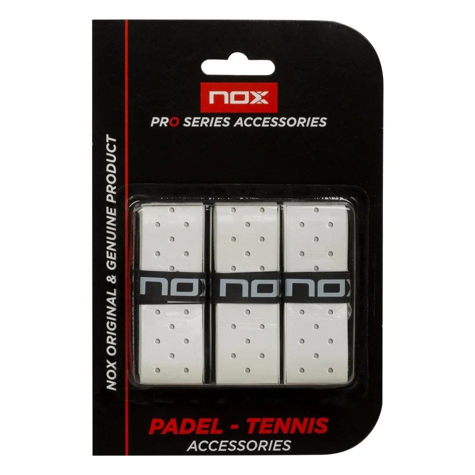 Nox Pro Perforated Overgrips Padel Overgrip 3-Pack White-1