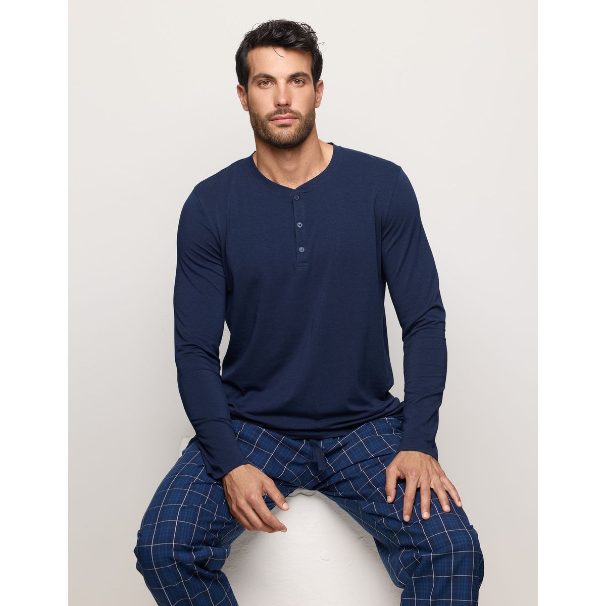 Yamamay Mix&Match Long-Sleeve Top Cotton-Modal Sleepwear-1