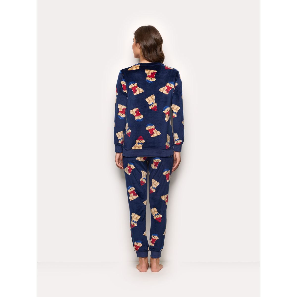 Yamamay Women's Long Chenille Pyjamas Winter Poodle Navy PPLD184005-3