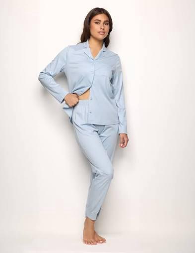 Yamamay Dream Women's Pyjama Trousers Relaxed 100% Cotton Light Blue-3