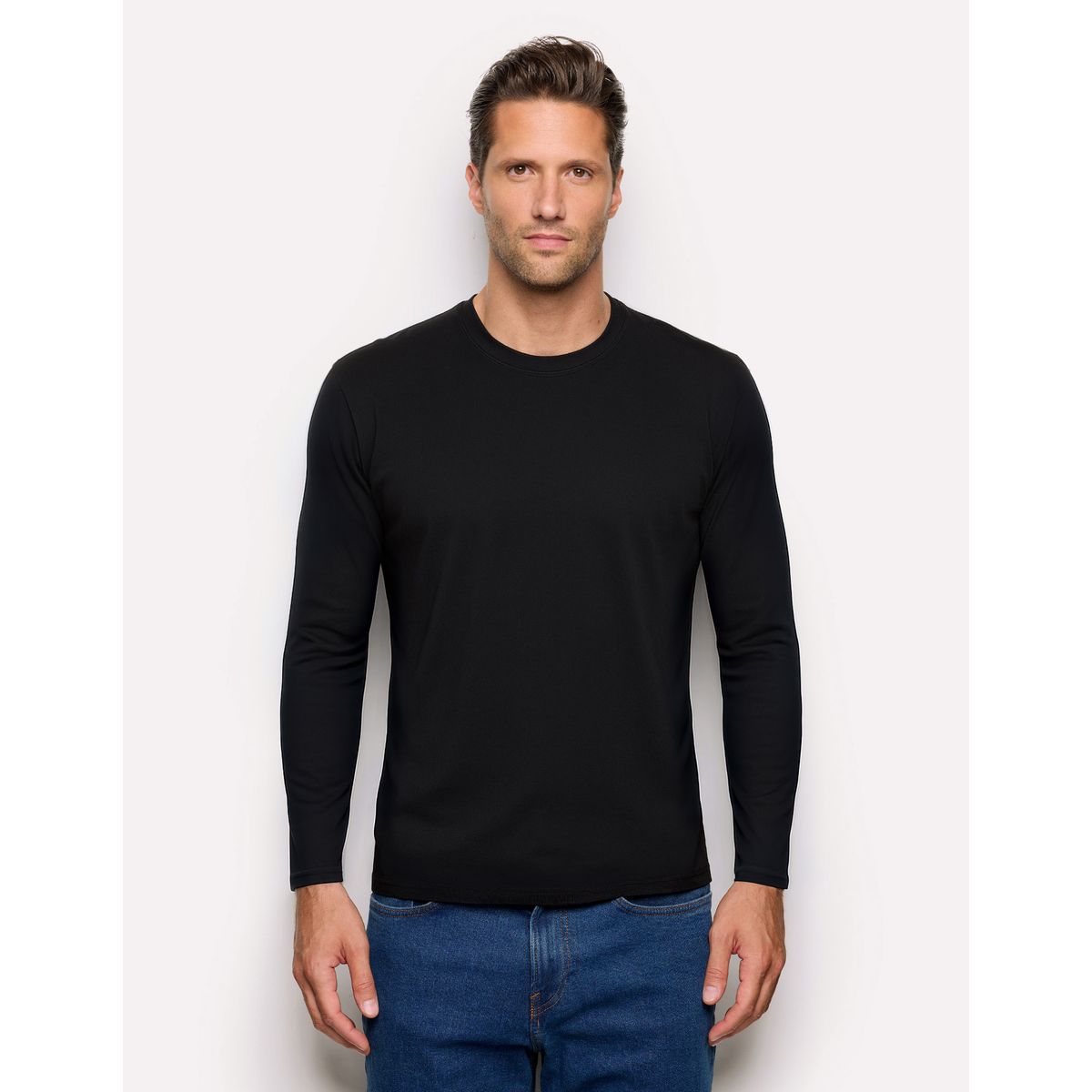 Yamamay Men's Crew-Neck Sweater TENCEL Modal & Silk Mid Blue-5