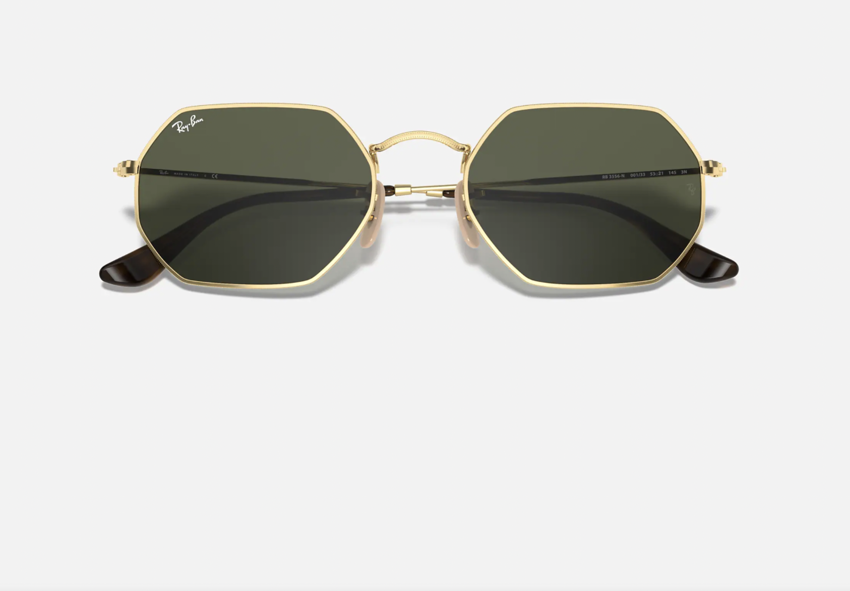 Ray-Ban RB3556 Octagonal Metal Sunglasses 53-21 Polished Gunmetal-1