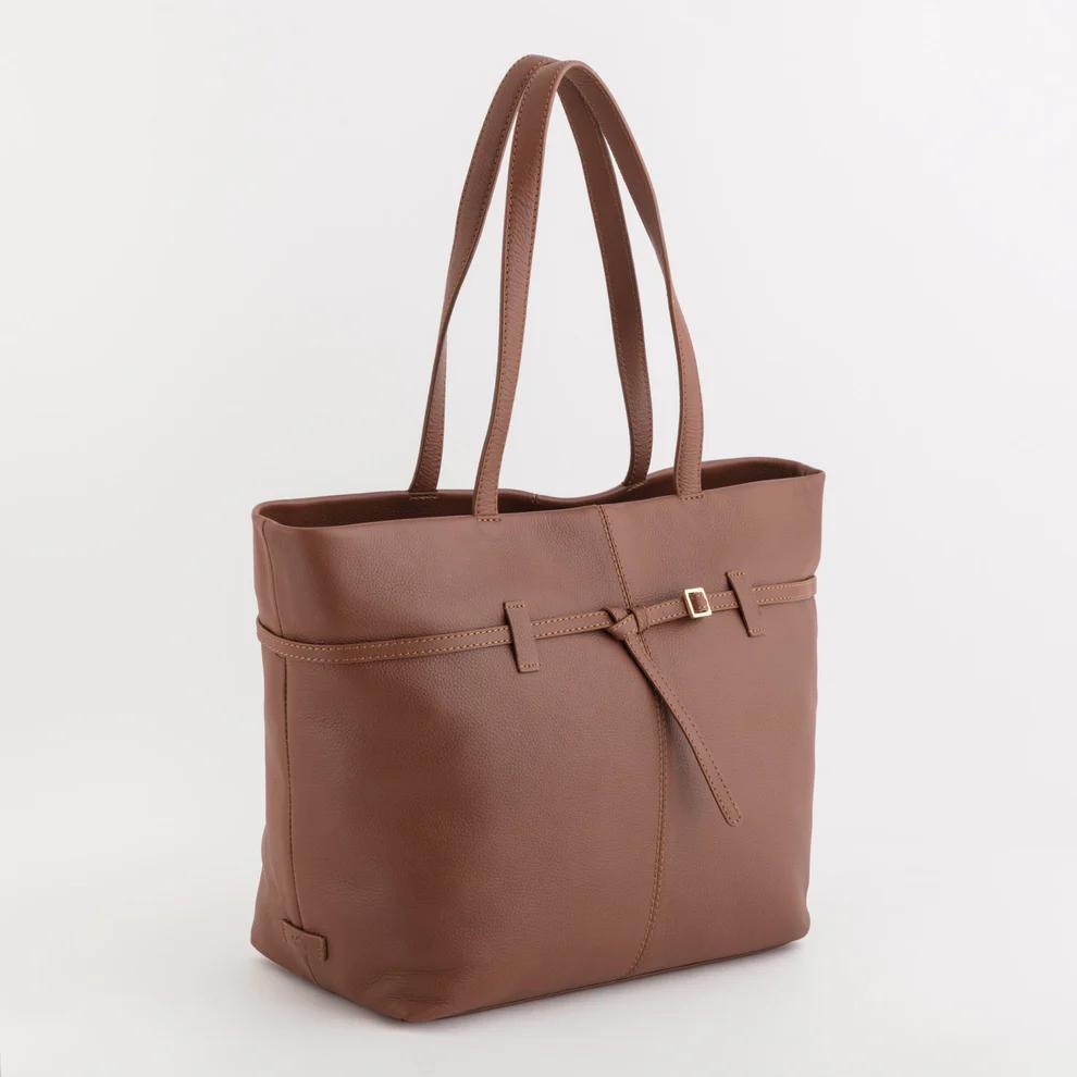 Carpisa Novella V2 Shopping Leather Bag for Women Sable-5