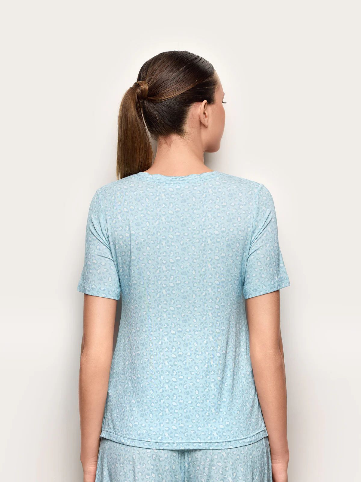 Yamamay PPTD191003 Modal Leopard Nightshirt Short-Sleeve Printed-1