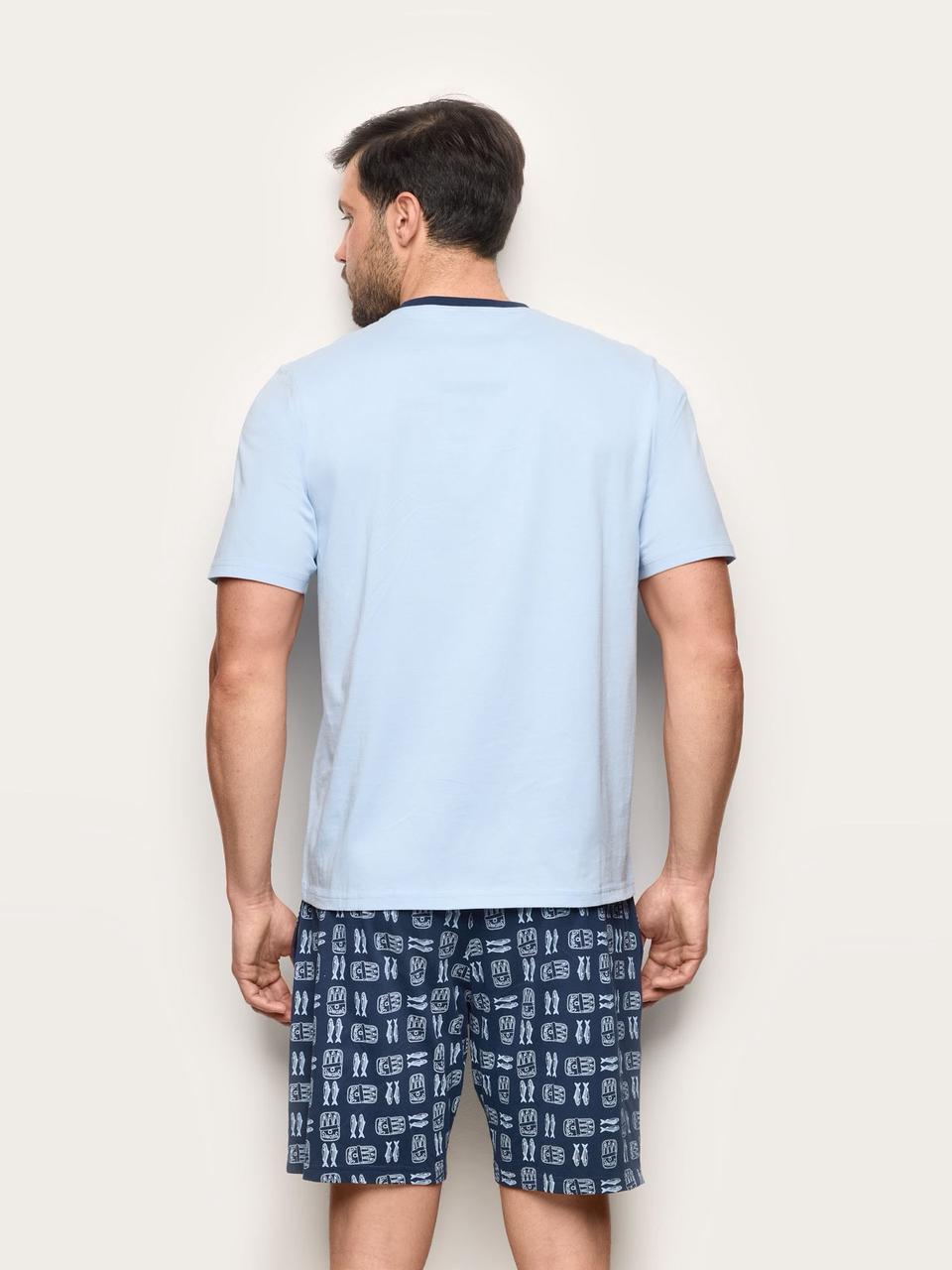 Yamamay Sea Club Short Men's Pajama Set PPCU191005 Light Blue-1