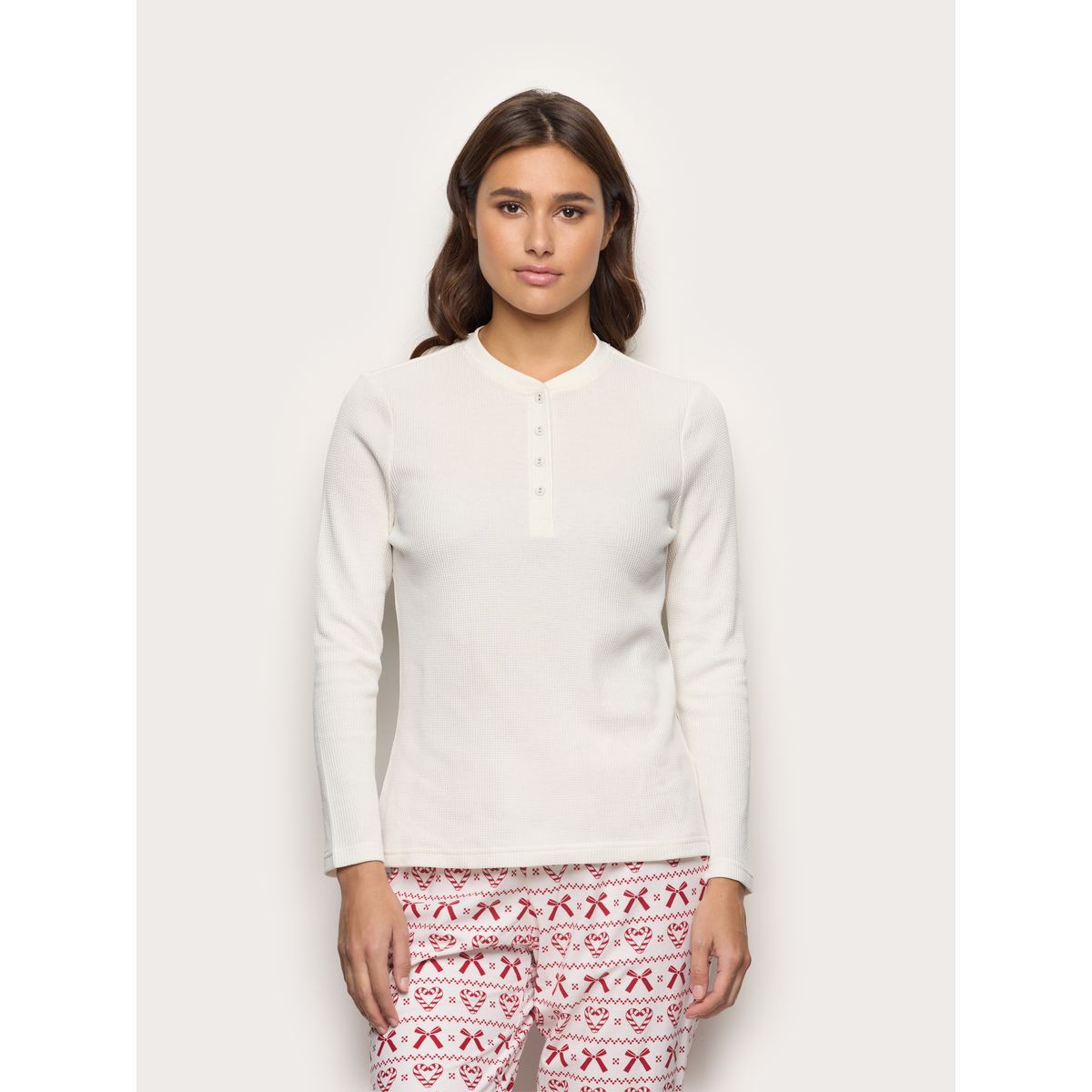 Yamamay Waffle-Effect Cotton Jersey Night Top Mix and Match-6