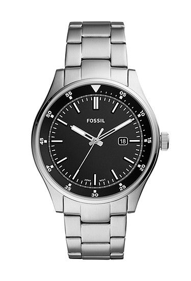 Fossil Belmar Three-Hand Date Watch 44 mm Silver Case Green Dial-1