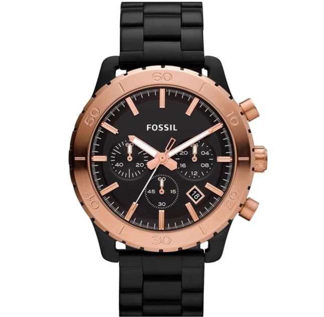 Fossil Keaton CH2817 Men's Chronograph Watch 43mm Black Rose Gold-1