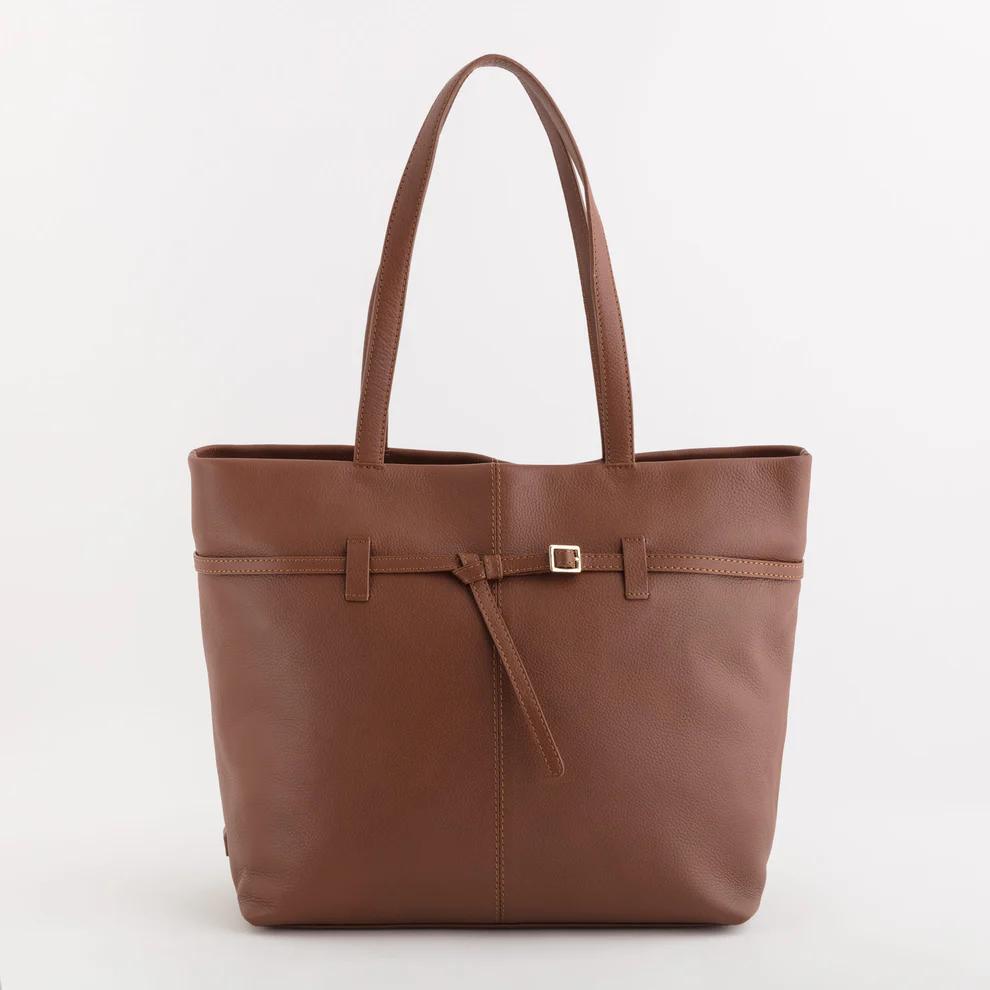 Carpisa Novella V2 Shopping Leather Bag for Women Sable-4
