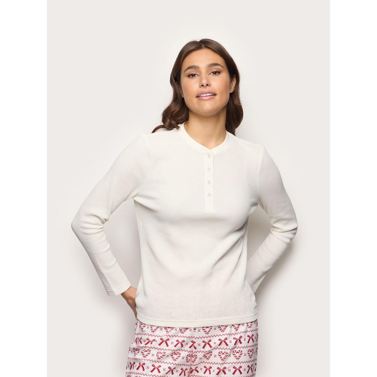 Yamamay Waffle-Effect Cotton Jersey Night Top Mix and Match-5