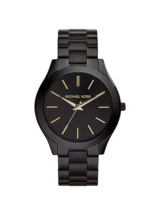 Michael Kors Slim Runway Black Stainless Steel Watch 42mm MK3221-1