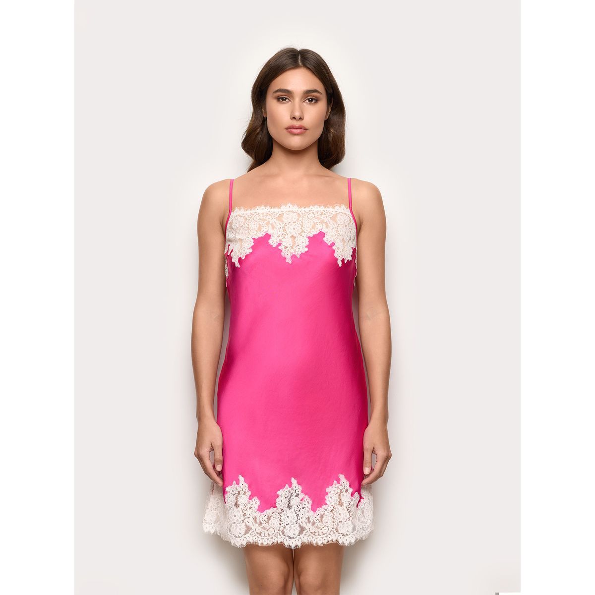 Yamamay Chantilly Women's Slip Chemise Fuchsia-1