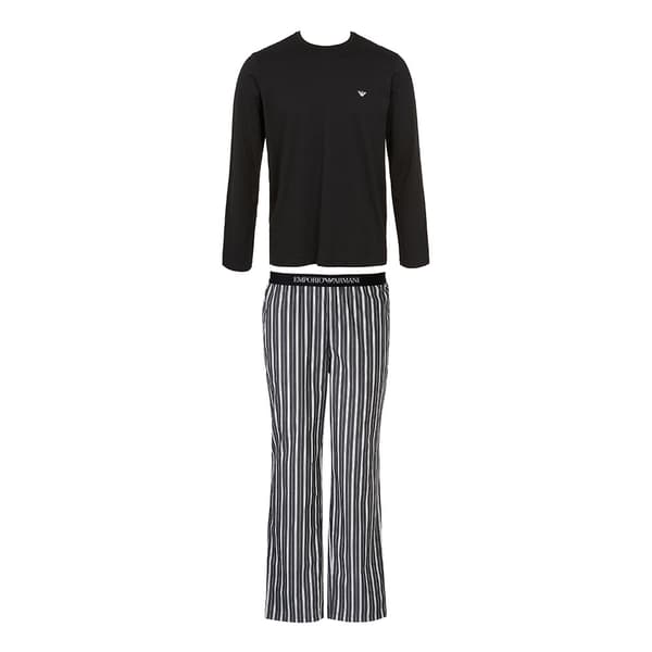Emporio Armani Pyjama Set Long-Sleeve Top & Trousers Black-3