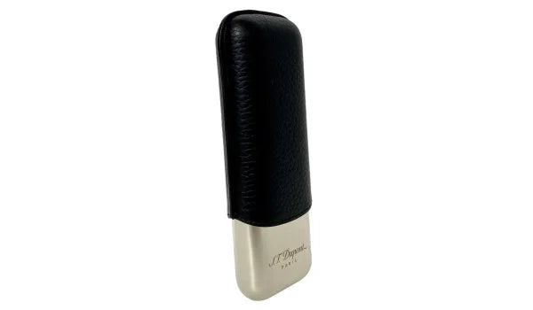 S.T. Dupont Double Cigar Case Black & Chrome – 183260