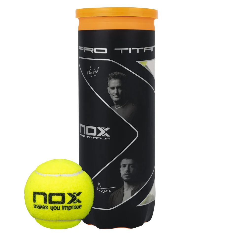 Nox Pro Titanium 3 Padel Balls Can 3-Pack Yellow Pressurized-1
