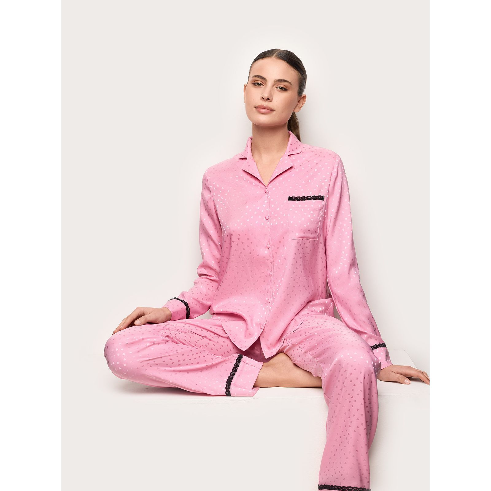 Yamamay Caprice Women's Long Open Pyjamas Candy Pink (S/M/L)-1