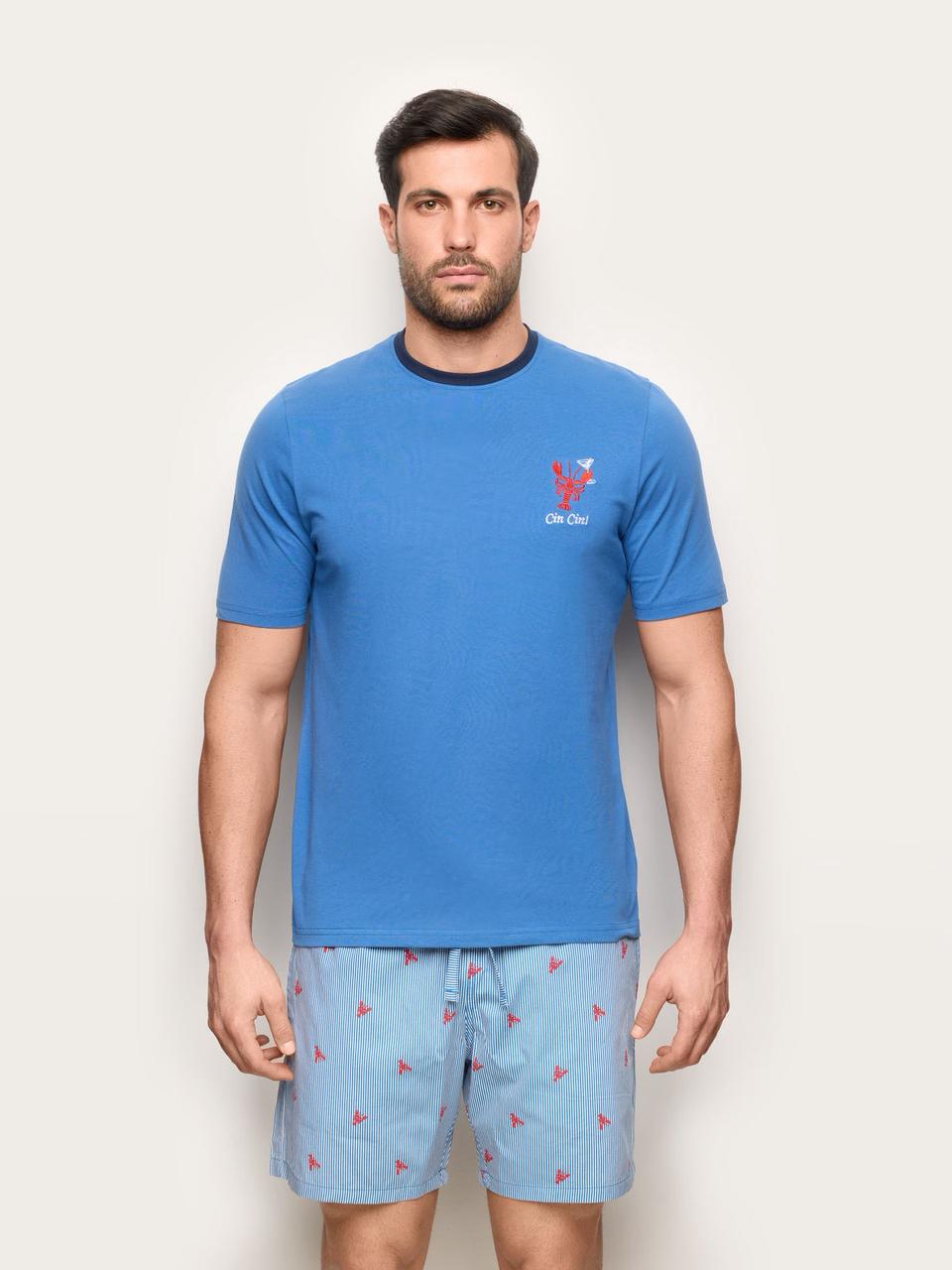 Yamamay Sea Club Men's Short Pajama Light Blue-1