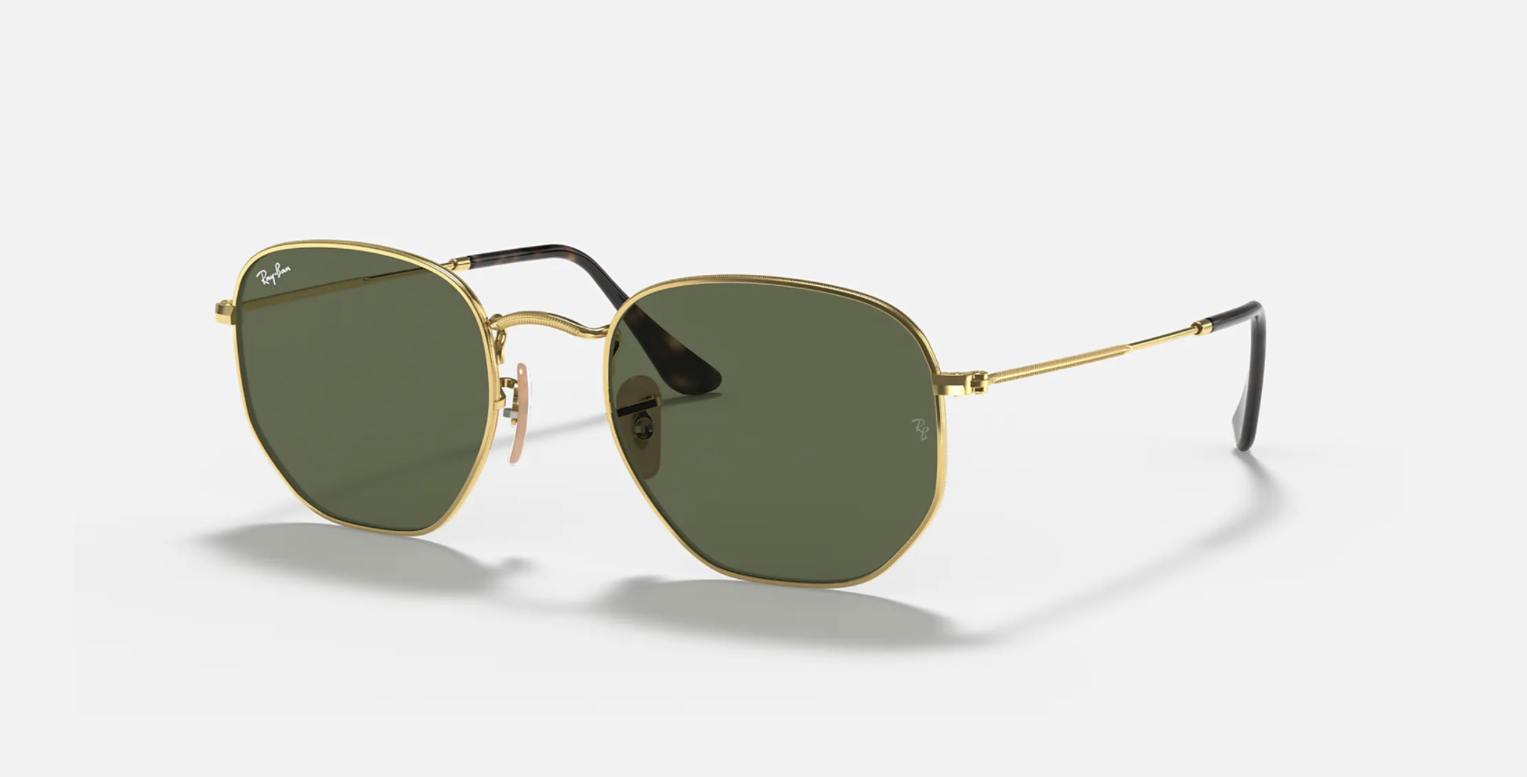 Ray-Ban RB3548 Hexagonal Sunglasses Flat Crystal Glass Lenses-2