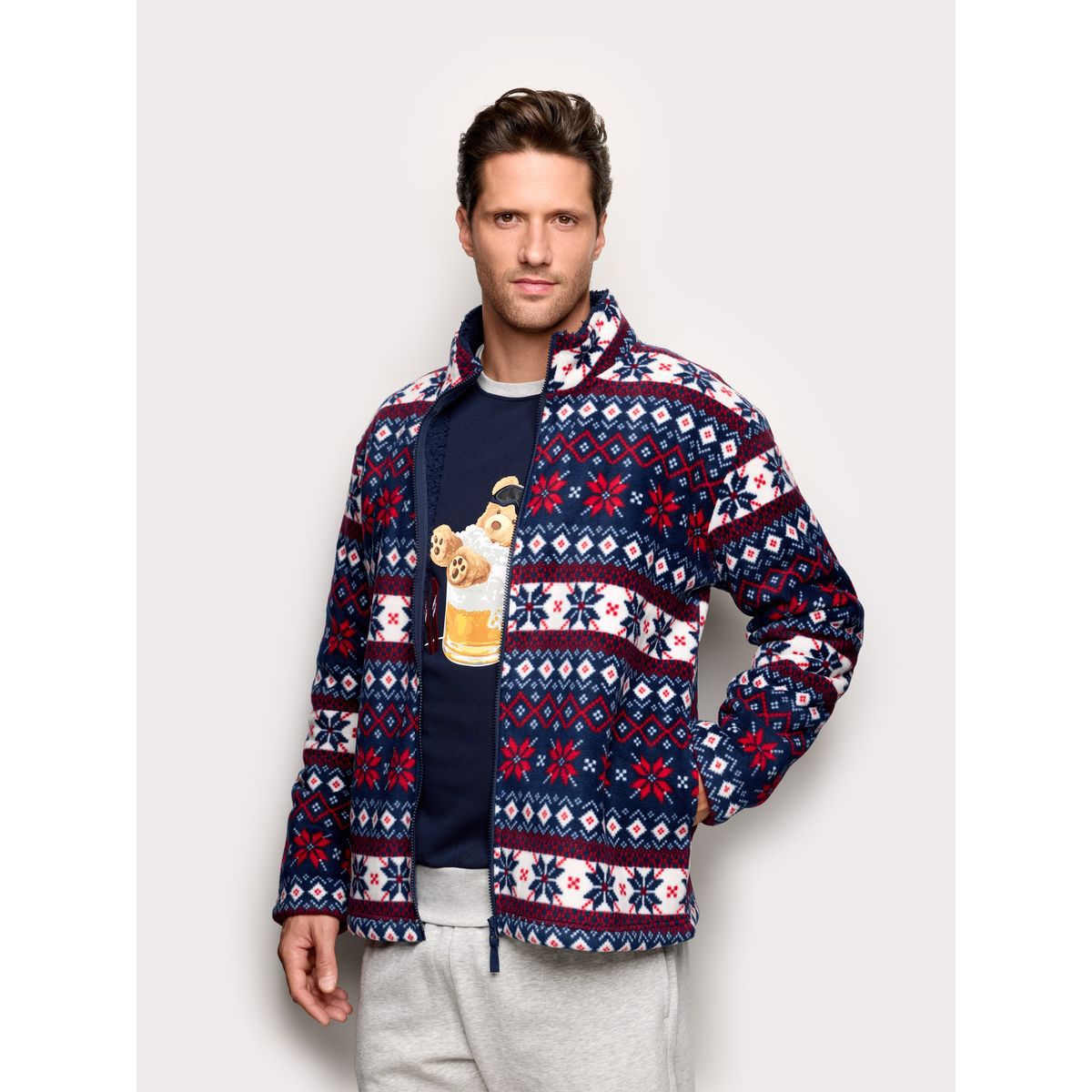 Yamamay Apres Ski Fur Bedroom Jacket Sherpa Printed-1