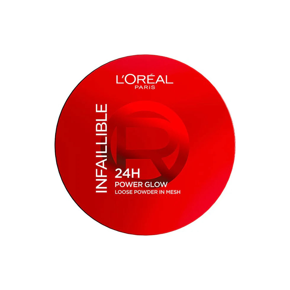 Infaillible 24H Power Glow Loose Powder in Mesh, Pore Blurring, Radiant Glow, and Hydrating Formula 9.5g