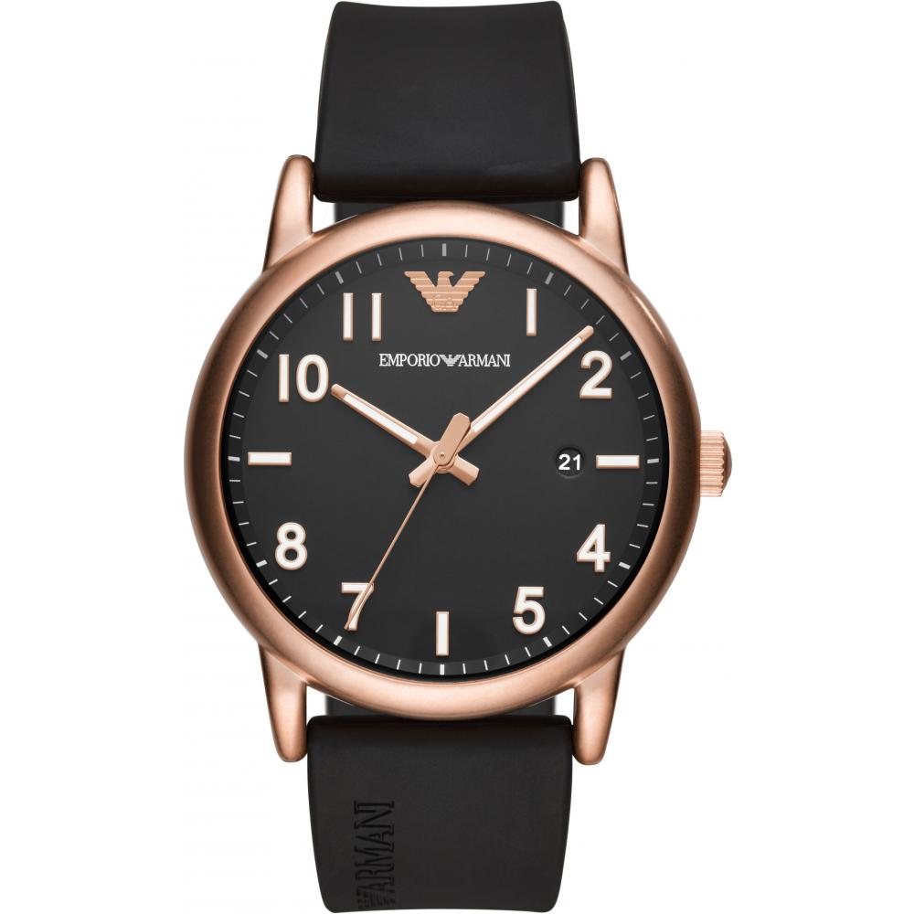 Emporio Armani Luigi AR11097 Men's 43mm Black Dial Rose-Gold Watch-1