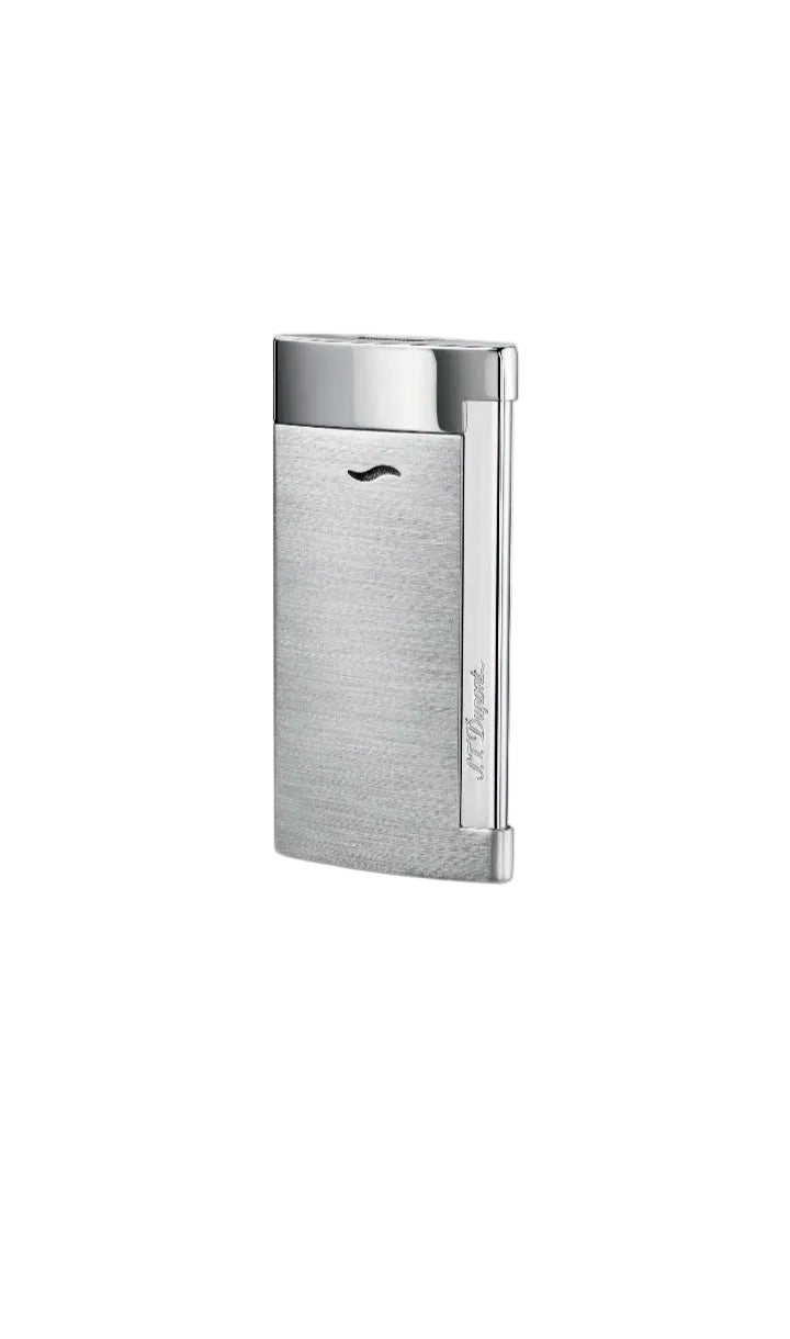 S.T. Dupont Slim 7 Lighter Brushed Chrome 7mm Jet Flame-1