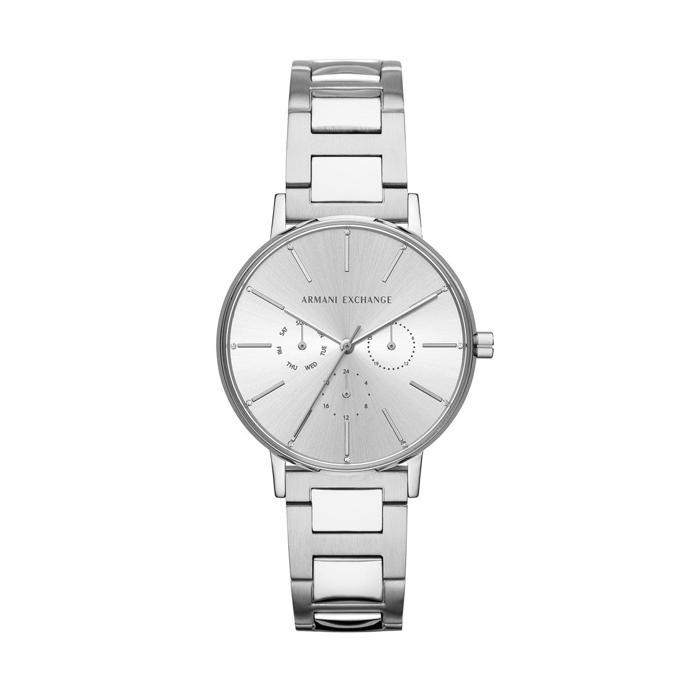 Armani Exchange Lola AX5537 Women's 36mm Stainless-Steel Mesh Watch Silver-1