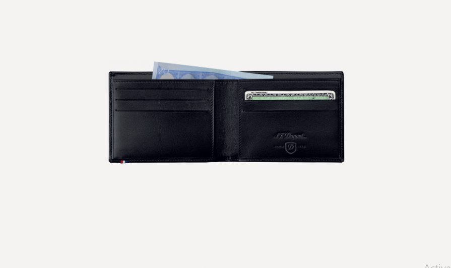 S.T. Dupont Line D Billfold Wallet 6 Card Slots Smooth Black Leather-1