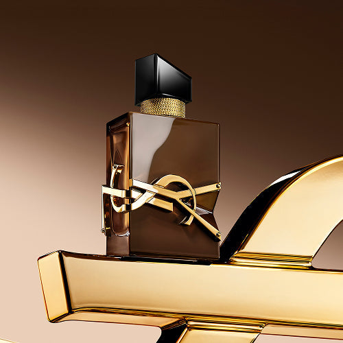 YSL LIBRE Santal Couture glazed brown bottle with gold Cassandre logo